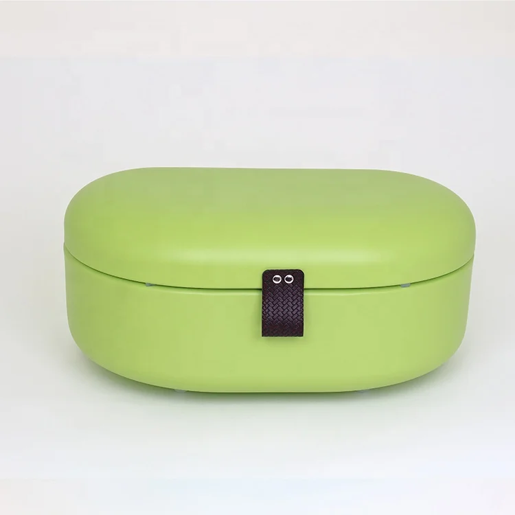 

Green Bread Box - Powder Coated Iron - Extra Large Bin for Loaves, Bagels