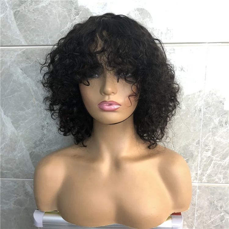 

Wholesale Virgin Human Hair Bang Wigs,Ready to Ship Brazilian Raw Hair Bangs Wigs,Black Tb30 #30 Human Hair Wig with Bangs