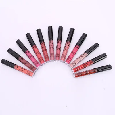 

New Lip Gloss 12 Bow Liquid Lipstick Set European and American Matte Color Lip Glaze