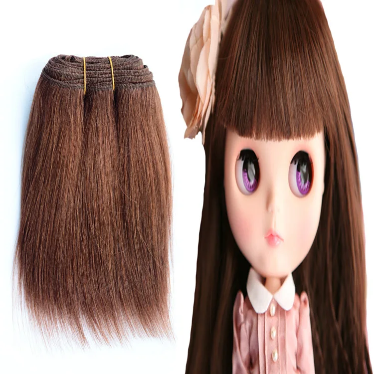 

Machine Made White Goat hair Extension Wefted Mohair Weft for Sale Doll Wig for American Girl Doll Making Doll Wigs Wefted