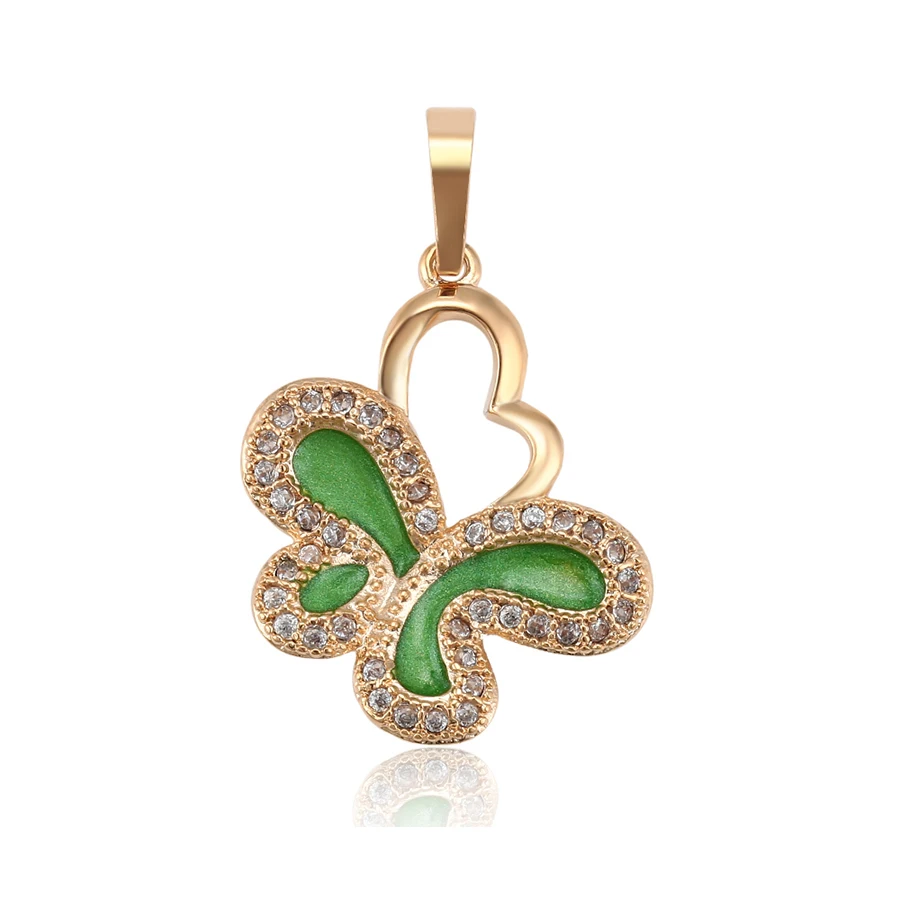 

34932 Xuping latest arrival butterfly shape muti stone pendant gold plated pendant women jewelry