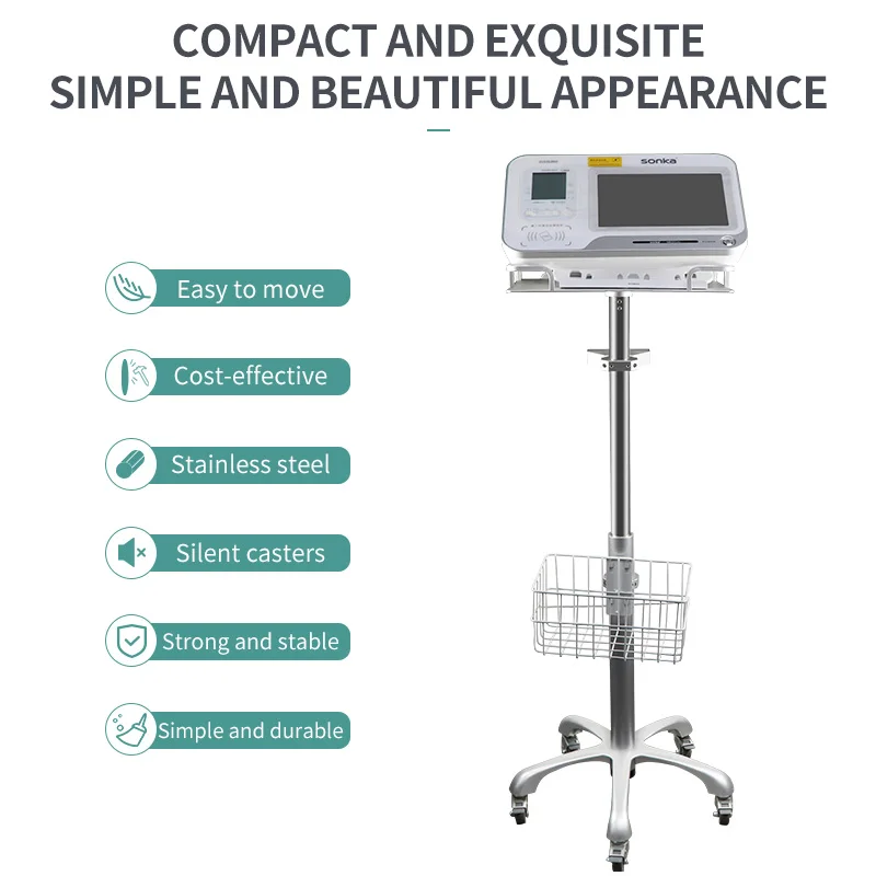 product hospital medical stainless steel monitoring instrument trolley for ecg ultrasound cart-63