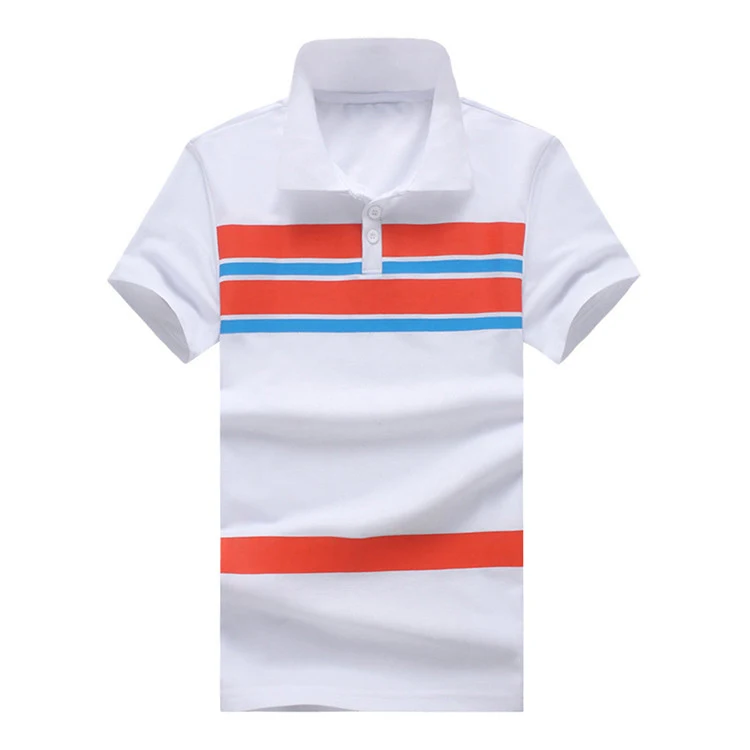 

New Fashion Design Mens Short Sleeve Screen Print Cotton Polo Shirt