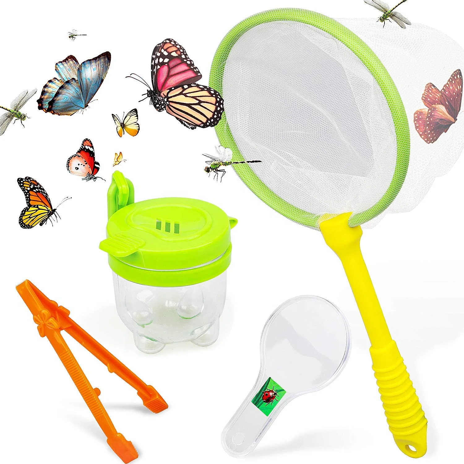 

(Only for US customers) Science Explorer Butterfly Net Insect Collection Observation Capsule Magnify Glass Toy Bug Catcher Kit