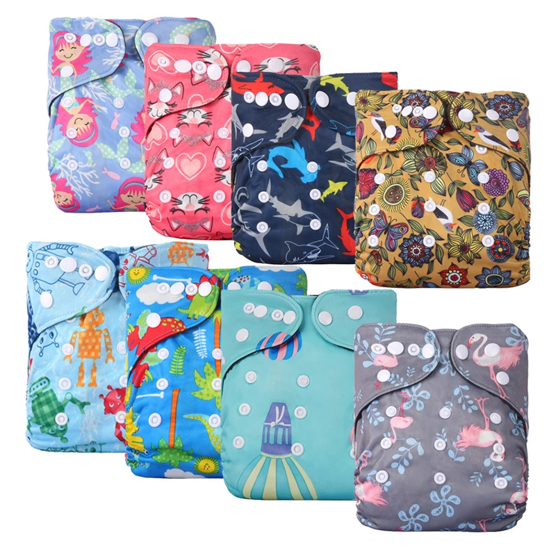 

Baby Cloth Diapers  Adjustable Washable Reusable Cloth Nappy For Baby Girls and Boys, Printed