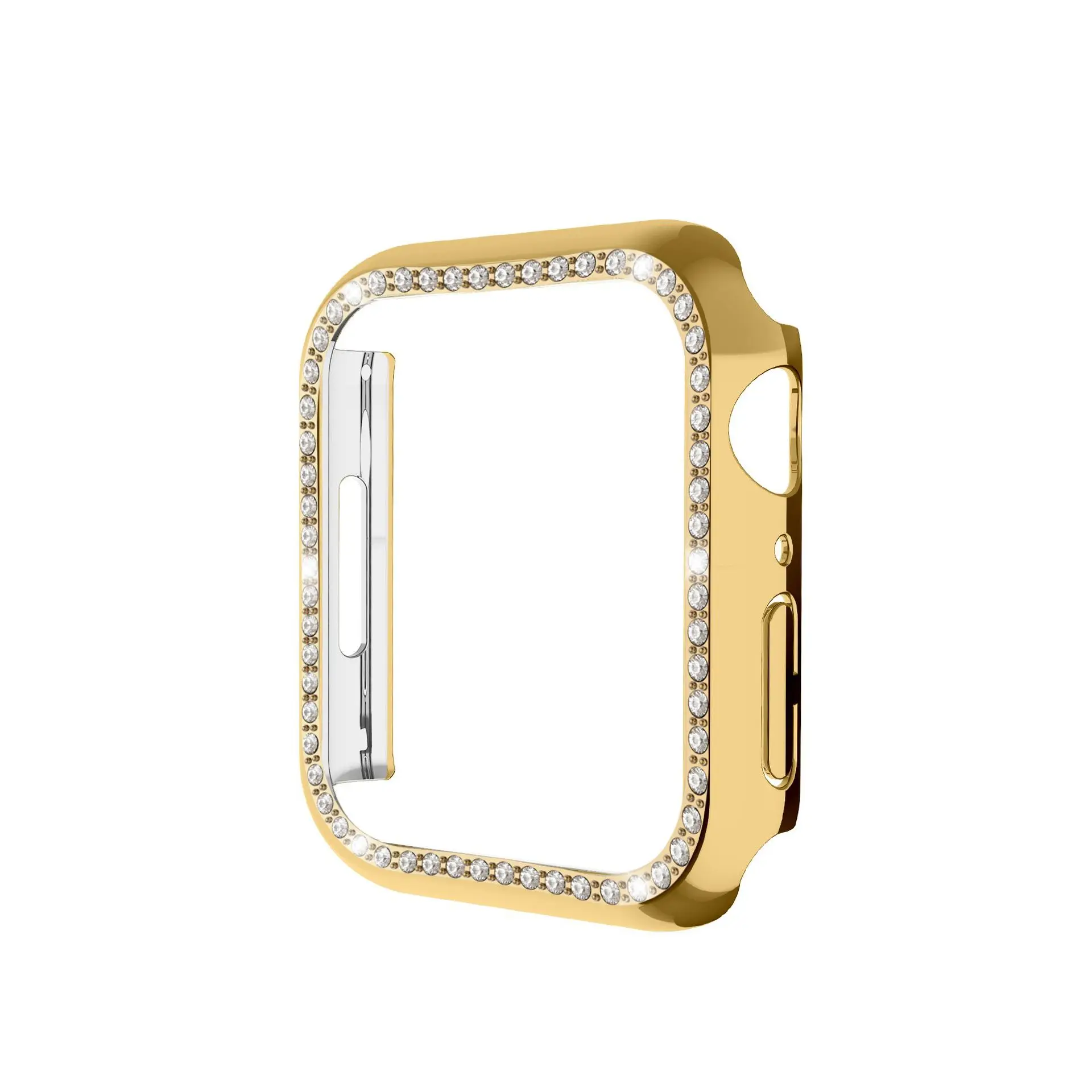 

Fashion Diamond Border PC Case For Apple Watch Series 7 Shockproof Hollow Out Case For Iwatch 41mm 45mm