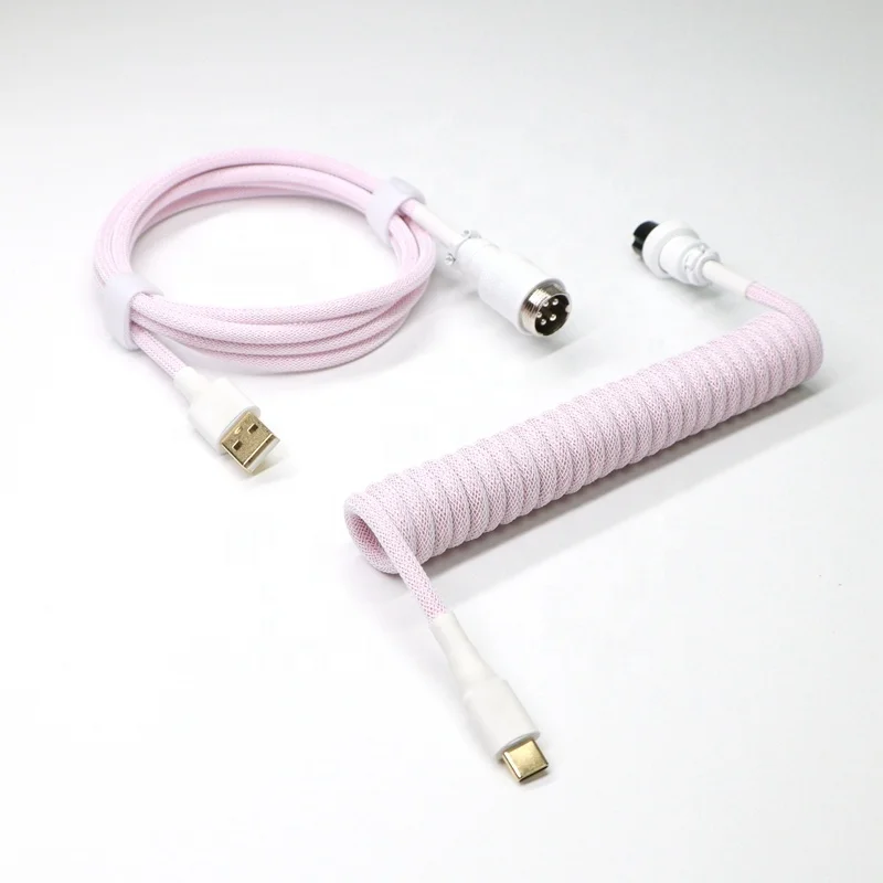 

Factory Supply Mechanical Keyboard Color Aviator USB C Coiled Paracord Cable