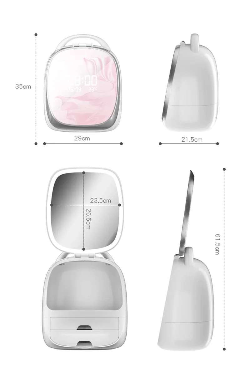 Smart Makeup Organizer With 12Inch LED Mirror Dustproof Waterproof Cosmetic Storage Box 2020 New Hot Sale Make Up Organizer