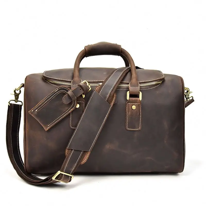 

Brown Coffee Large Weekend Bag Tote Leather, Customized