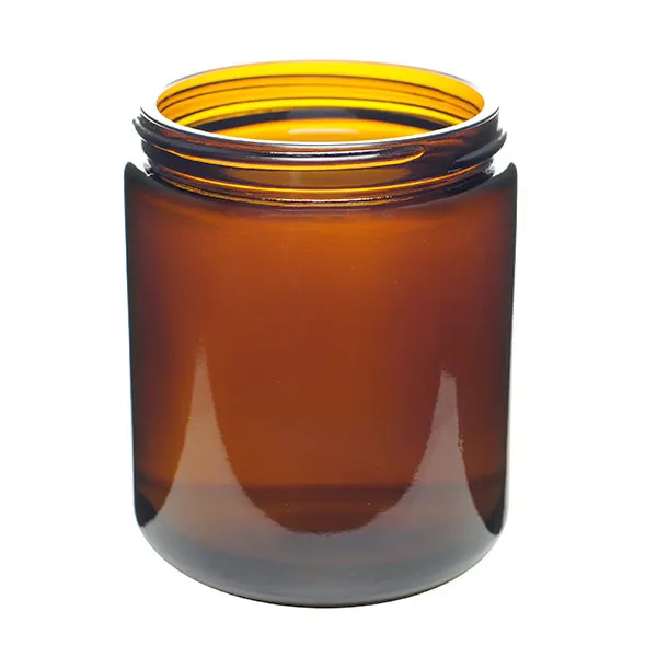 

Wide Mouth amber Straight Sided Storage Bottle 16OZ Glass Jar with Metal Lid