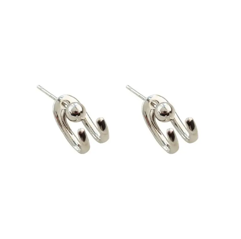 

2020 new 925 silver rear hanging double wire hook earrings