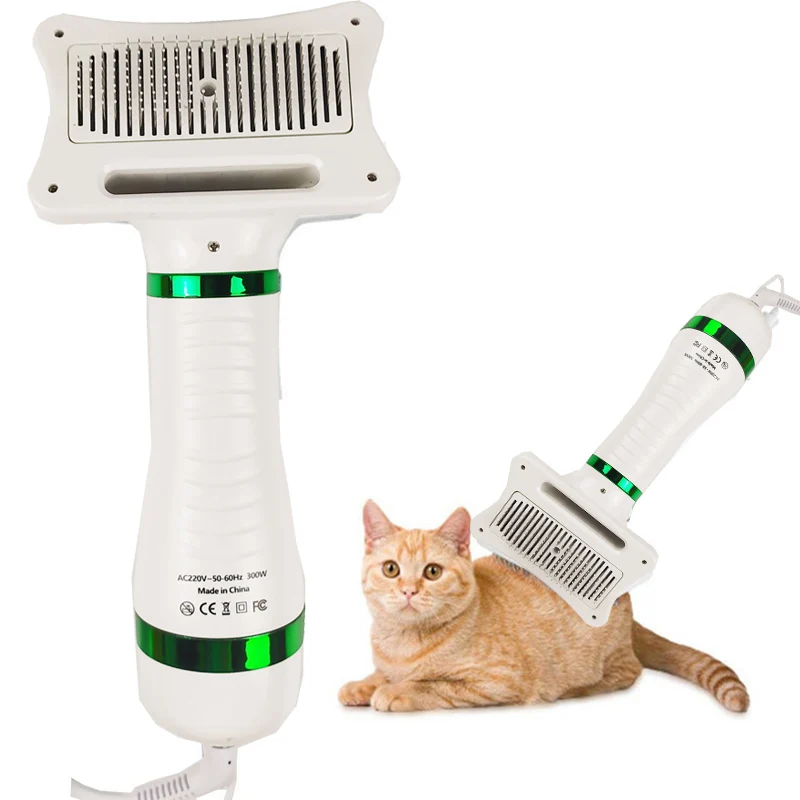 

Drop shipping 2-In-1 Portable Pet dog hair grooming dryer with slicker brush dryer comb for cat hair dryer blower