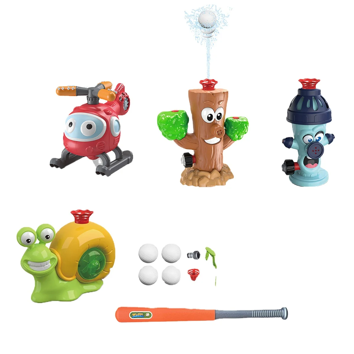 2 1 Snail Water Spray Sprinkler & Baseball Set