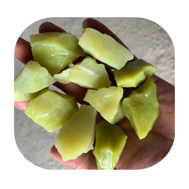 

Bulk wholesale crystals minerals healing raw stones natural light green lemon jade rough stone for sale