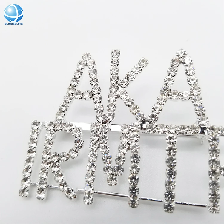 Custom Exclusive Rhinestone Letter Names Brooches For Festival Event