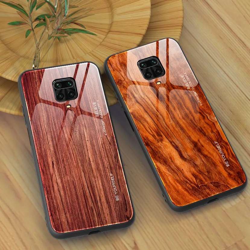 

Wood Grain Glass Phone Case For Xiaomi Redmi Note 9s 9 8T 8 Pro 7 7A 8A Mi Note 10 9T Pro 9 SE A3 Lite Pocophone F2 Pro X2 Coque