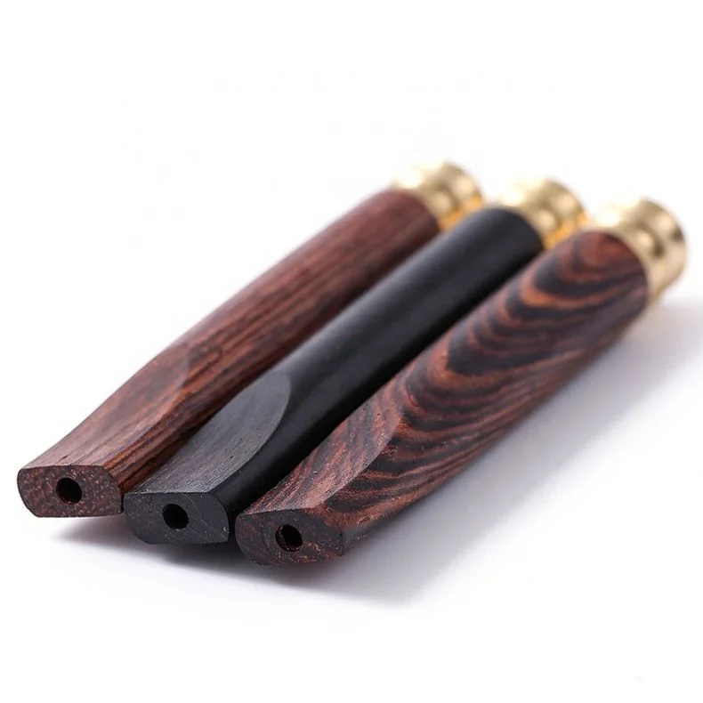 

Pure Wood Metal Straight Thin Filter Cigarette Holder Pipe For Wholesale, Picture