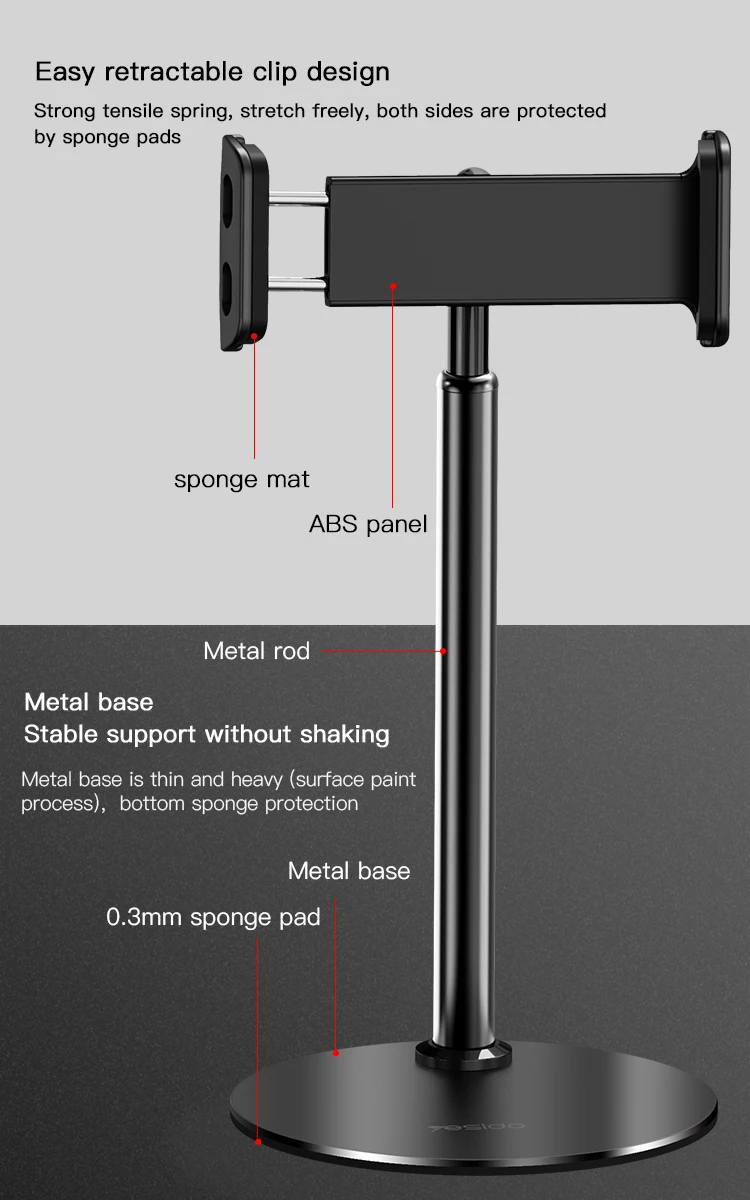 Bendable Gooseneck Desktop Cellphone Stand Live Desk Table Tablet Mobile Phone Holder
