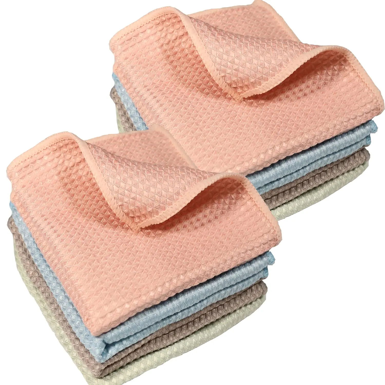 

Waffle Weave Microfiber Cleaning Cloth Kitchen Dish Cloth Rags Ultra Absorbent Washing Dishes Cleaning Towels