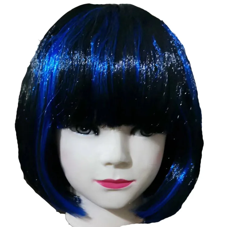 

2020good quality Crazy Party afro wigs Cheap Colorful Synthetic bob short cosplay Wigs