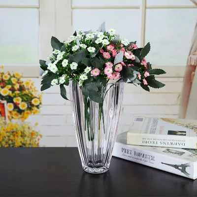 

Creative Modern Handmade Modern Home Wedding Decoration Tabletop Flower Large Clear Mosaic Style Glass Crystal Vase