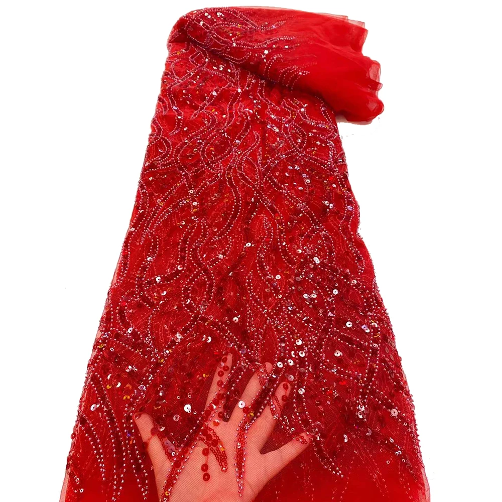 

Nigeria French Tulle Bridal Beads Lace Dress Transparent Sequins Lace EmbroiDery Beads