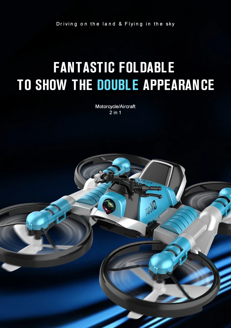 Amazon Dropship 2.4g 2 In 1 Rc Drone Electric Rc Deformation Toys