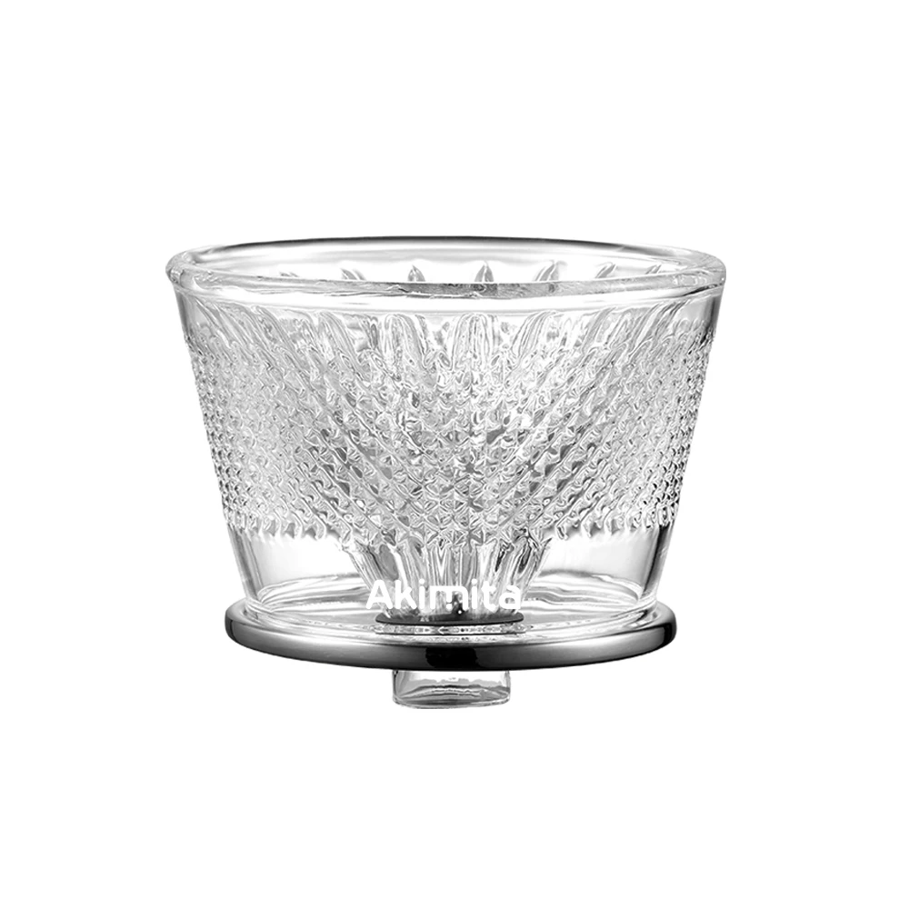 

Richy Christmas Gift Crystal Diamond Pattern Double Wall V60 Glass Clever Coffee Dripper