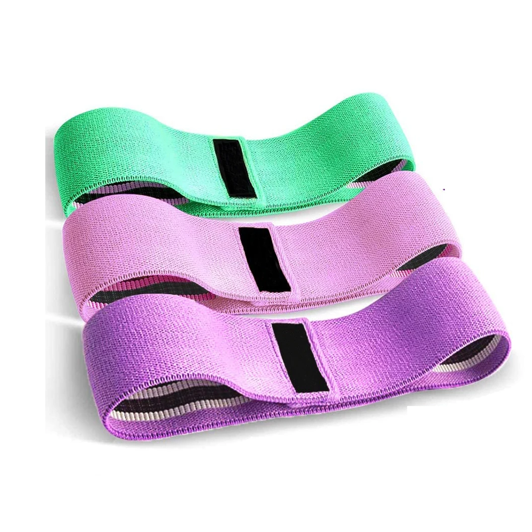 

Wholesale Elastic Hip Circle Fabric Booty Bands Set Home Workout Exercise Fitness Bands Resistance Loop Bands, As picture