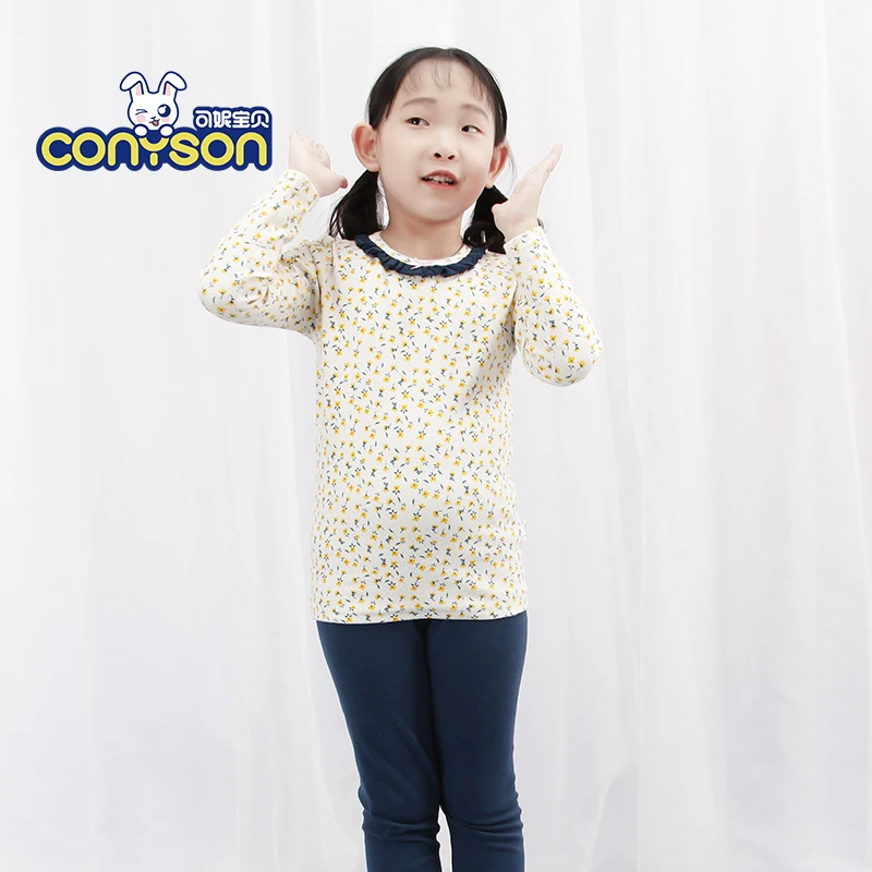 

2020 Hot Sale Teenage Soft And Comfortable Odm Combed Cotton Custom Cute Girl Young Girl Pajamas Set, Deep blue/coffee