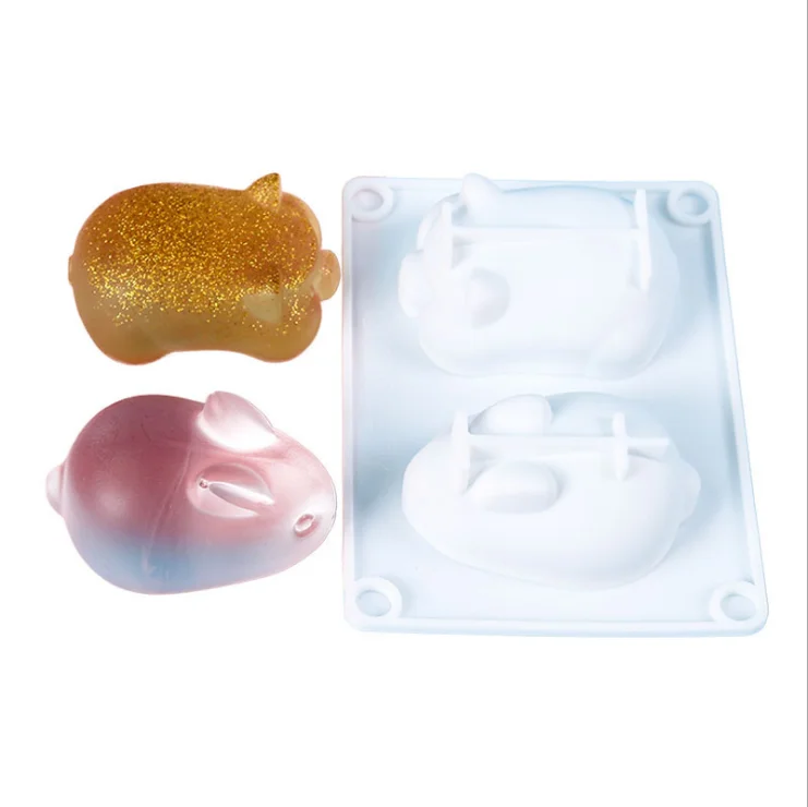 

LOVE'N DIY crystal gutta percha mold rabbit pig silicone mold new cake decoration toy mold LV445X