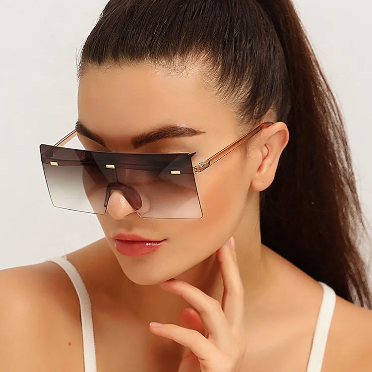 

DOISYER 2020 Newest fashion rimless pc female square sunglasses oversized shades sunglasses woman