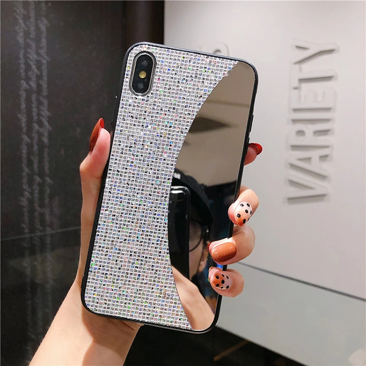 

HOCAYU For Iphone 11 Mirror Case, Luxury Women Diamond Phone Cover for Iphone 11 pro max x xr xs max 6 7 8 Plus Funda