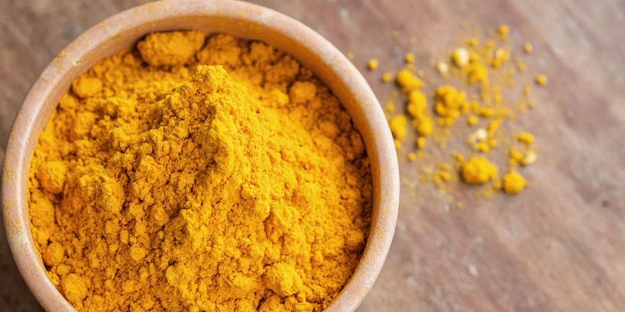 Turmeric powder bottles in a grocery store spice aisle