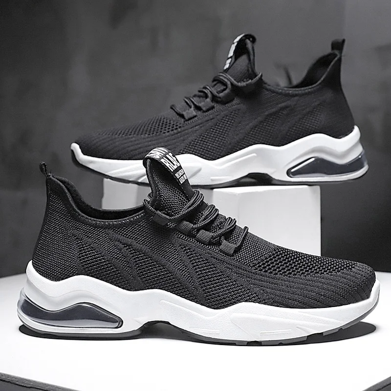 

Men Running Air Shoes Cheap Mens Mesh Lightweight sneakers New sneakers Men's non-slip breathable sports shoes, Black, white and beige