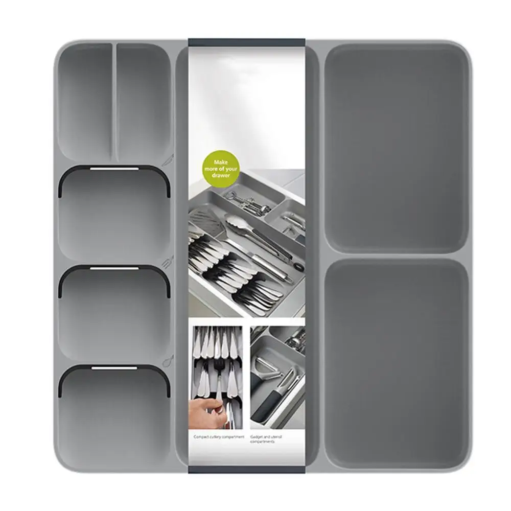 

Newest Portable Cutlery Storage Box Drawer Tray Spoon Knife Fork Cutlery Separation Storage Kitchen Practical Utensils Organizer