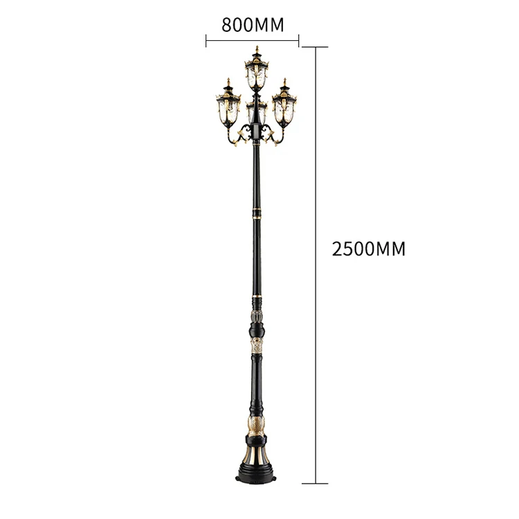 Factory hot selling vintage 2.5m-6m aluminum yard street garden pole light