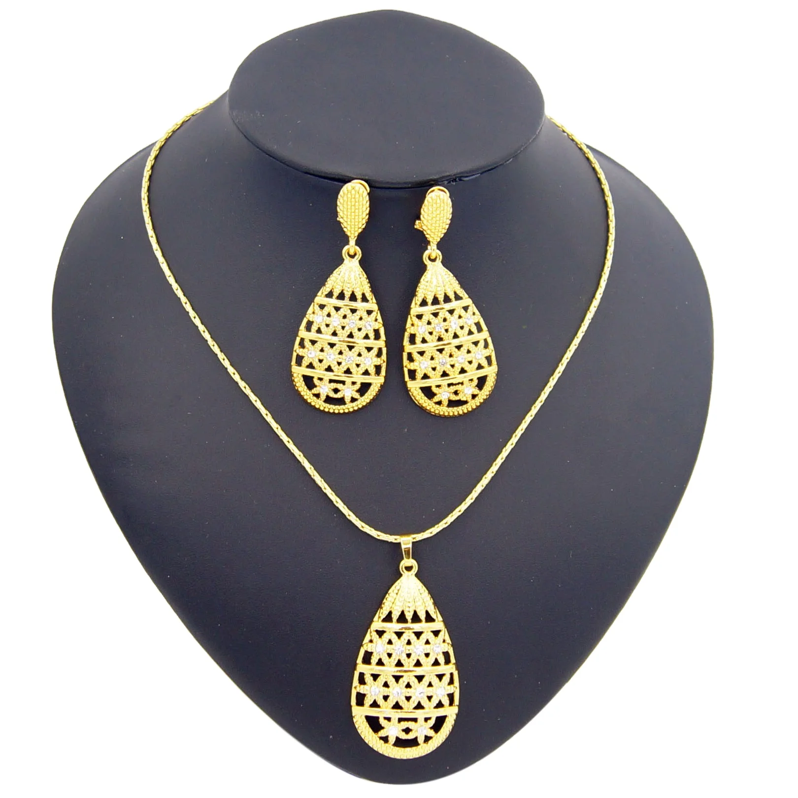 

Yulaili luxury brand jewelry Fashion gold plated dubai Indian African Necklace Earring Jewelry Sets For Women