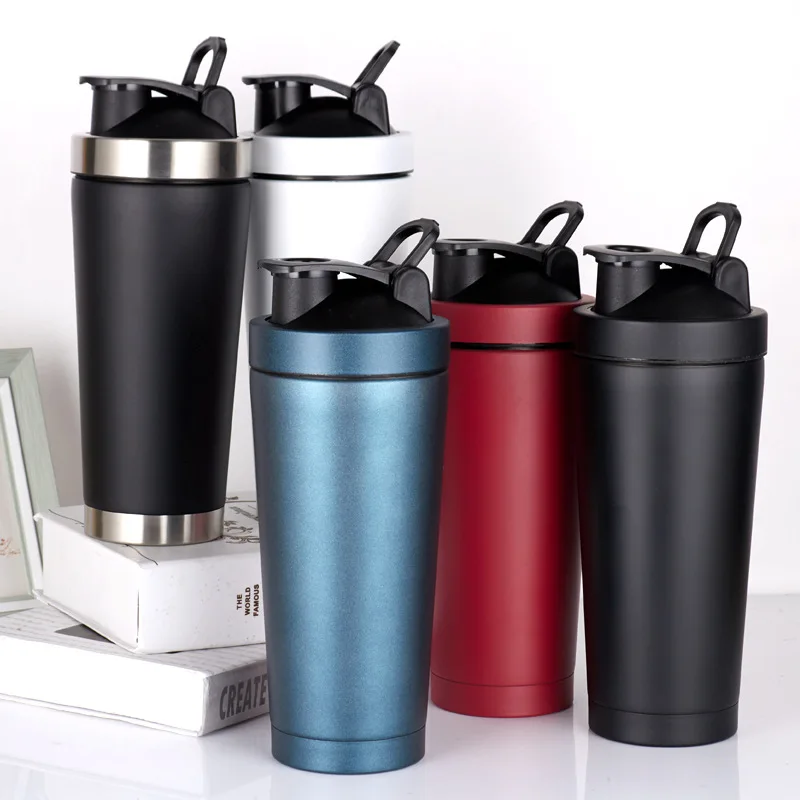 

Food grade OEM 750ml double wall 304 stainless steel protein shaker bottles, Black ,white,pink,etc