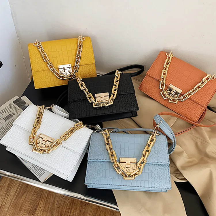 

Latest wholesale popular hand bags crocodile pu leather crossbody bag bsci custom logo designer handbags, Black/orange/white/yellow/blue