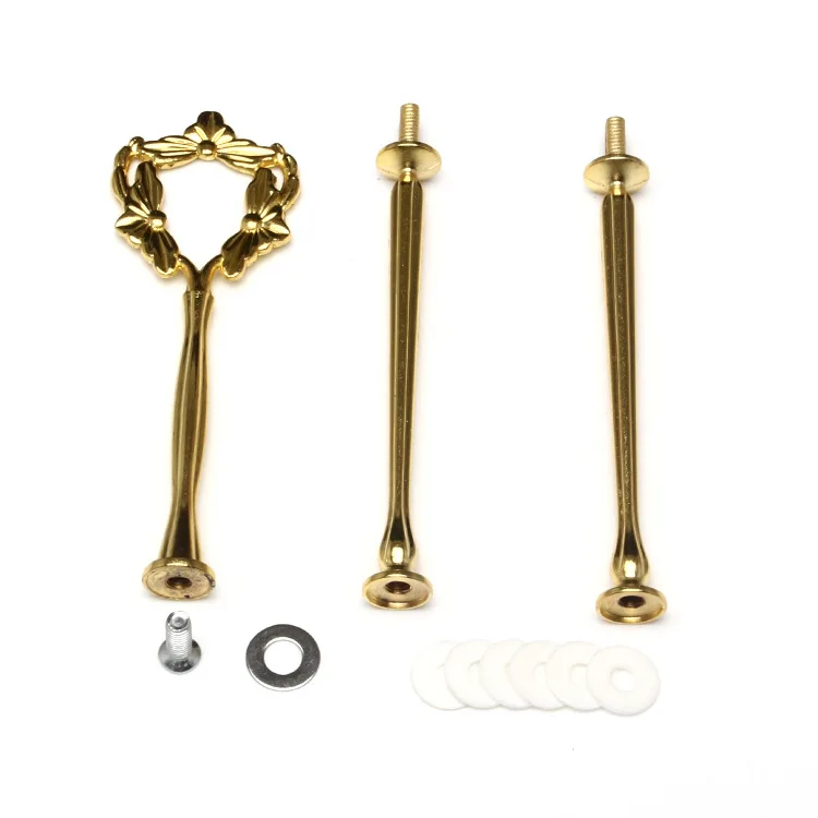 Gold 3 tiered cake stand hardware cake stand handles fitting CSH-025
