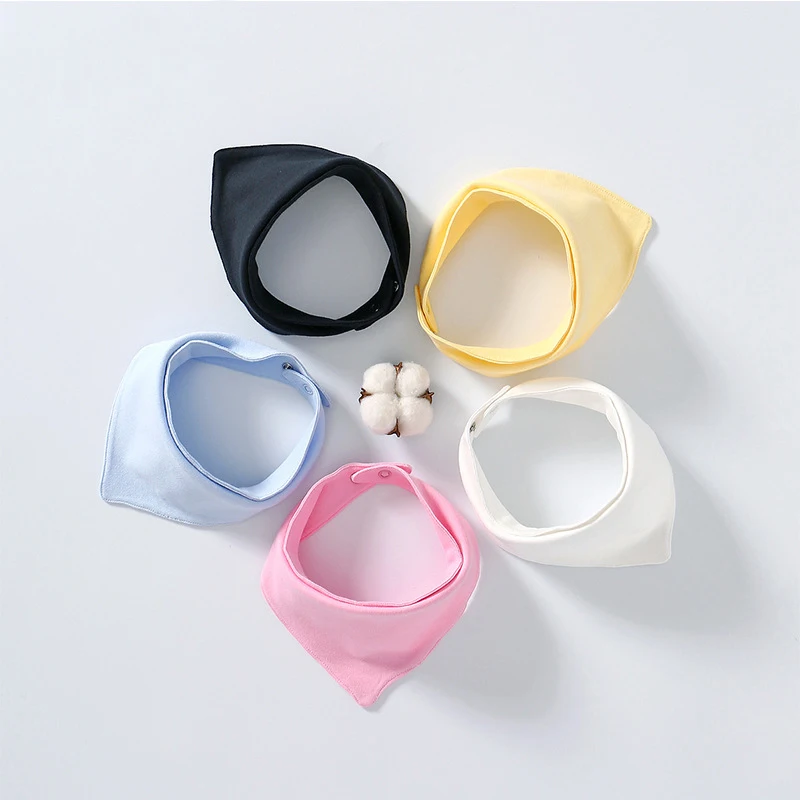 

Amazon Hot Sale 100% Cotton Fabric Newborn Baby Bibs Triangle Feeding Saliva Towell, Pink/blue/black/yellow/white