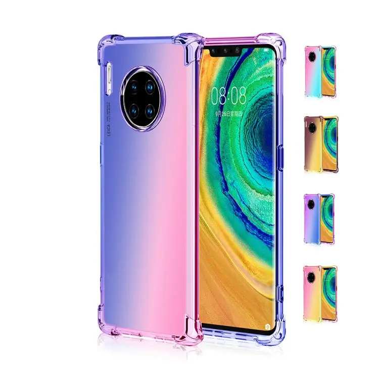 

Mobile Phone Case Bags Supplier Four-Corner Airbag Shockproof Gradient Color TPU Protective Case For Huawei P40 Pro