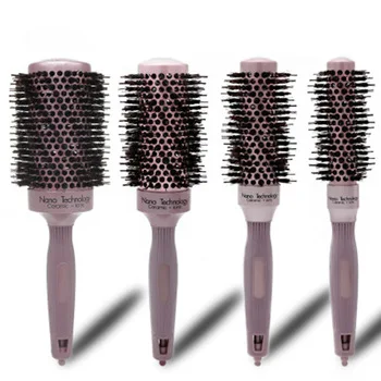 

Wholesale purple ceramic Ionic Brush anti-static Heat-Resistant salon round hair brush, Picture