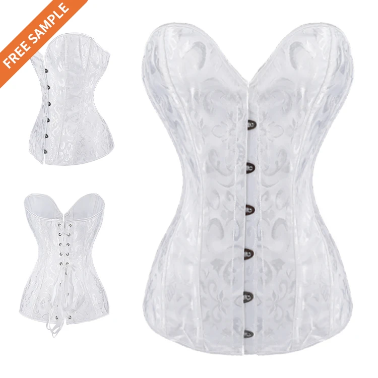 

2022 Latest Ribbon Jacquard Court Corset Steel Bone Fajas Colombian corset Corset For Women Loss Weight