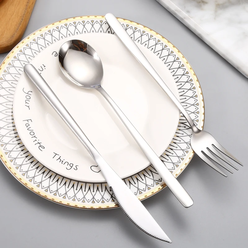 

High quality 18/10 stainless steel korean flatware mirror polish silverware metal korea cutlery set, Sliver