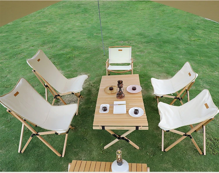 
Outdoor lightweight camping beech relax folding beach wood armrest chair 