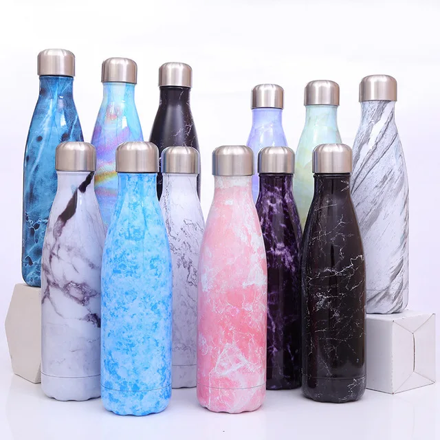 

Marble Cola Shape Bottle Keep Hot&Cold Double Wall Vacuum Stainless Steel Water Bottle for Outdoor Activities, Blue,pink,green,white,black,purple,etc