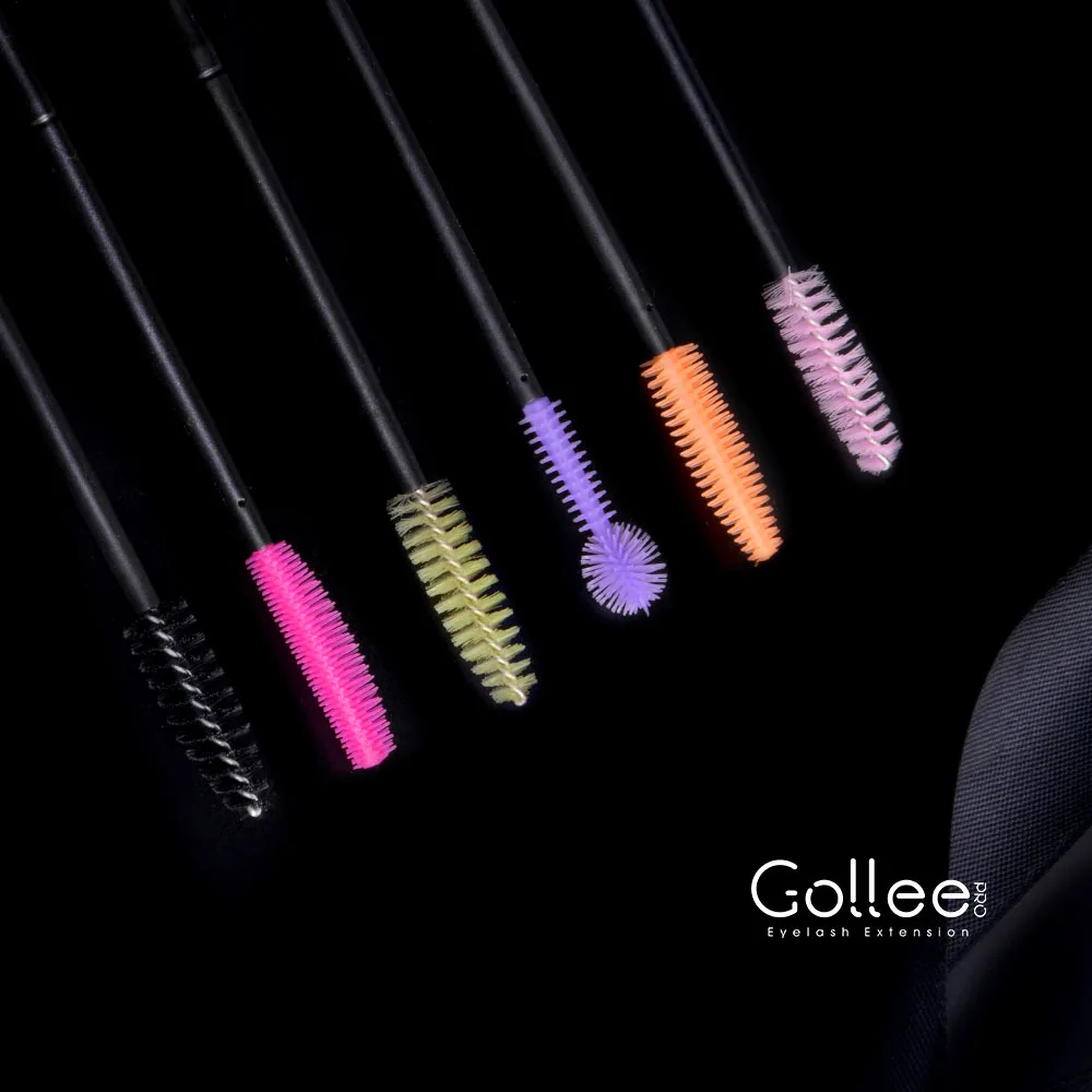 

Gollee Pink Professional Applicator Makeup Private Label Customized Spoolie Mascara Retractable Eyelash Brush, Rose red, pink, black, dark blue, green, yellow