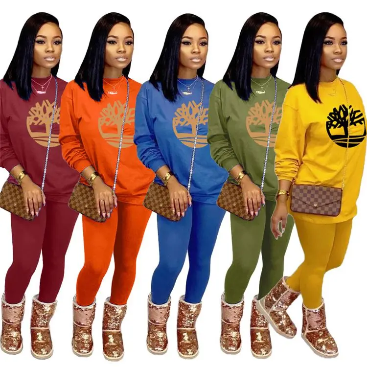 

2020 Fashion Fall Clothing Casual Long Sleeve Two Piece Set For Women